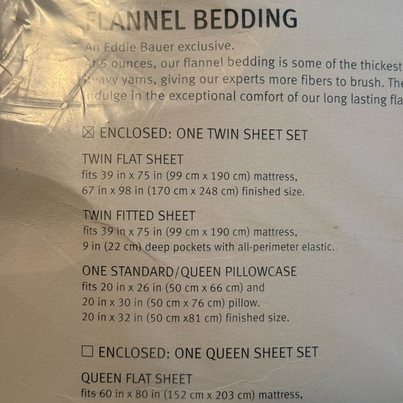 Eddie Bauer Blue Flannel Sheet Set - Picture 4 of 7